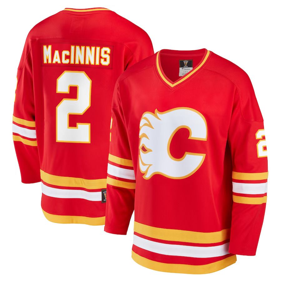 Men Calgary Flames #2 Al Macinnis Fanatics Branded Red Breakaway Retired Player NHL Jersey